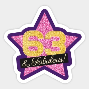 63rd Birthday Gifts Women Fabulous - Pink Gold Sticker